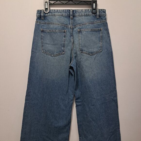 Next Wide Leg Mid Rise Jeans Size 6R Mid Blue NWT - Picture 11 of 11